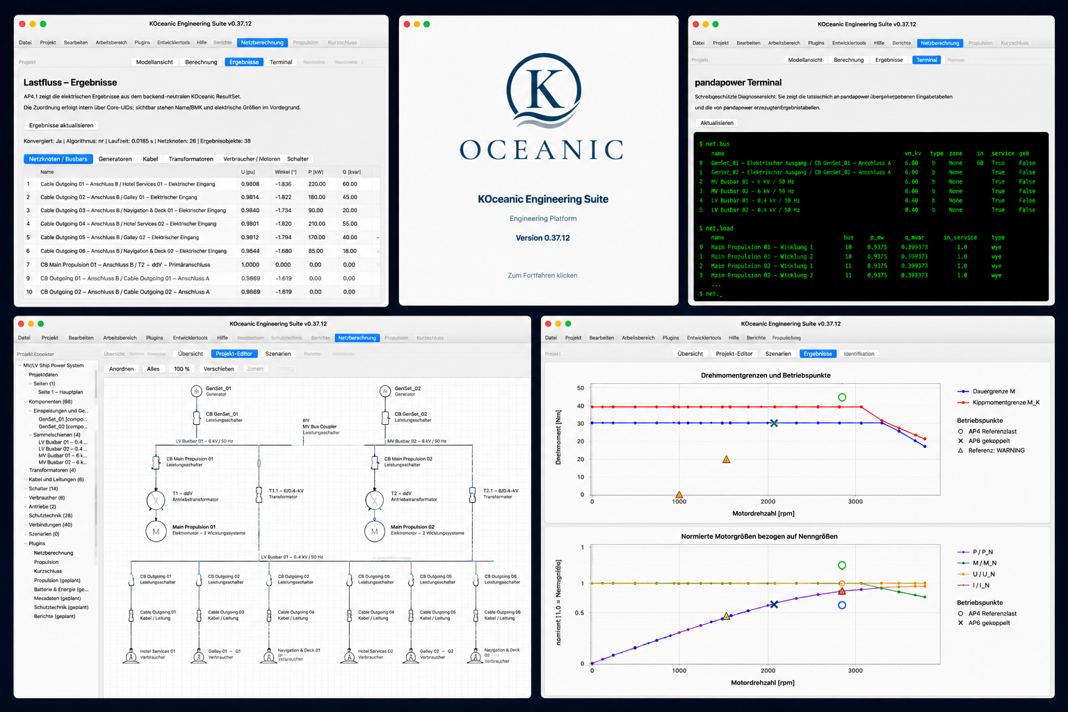 KOceanic Engineering Suite – Entwicklungsansichten